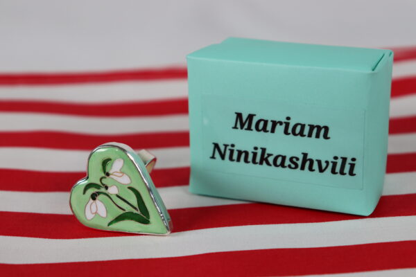 ბეჭედი გული - ცისფერი Mariam Ninikashvili jewerly