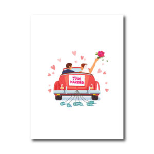 მისალოცი ბარათი კონვერტით, Just Married (with car) - "კამალა"