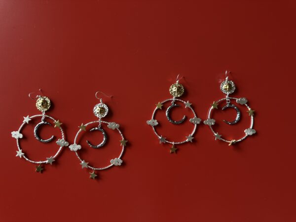 საყურე, მთვარიანი ცა - "TM enamel Art"