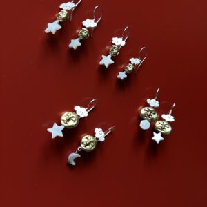 საყურე, მთვარე ვარსკვლავებით - "TM enamel Art"