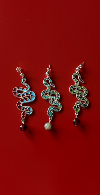 გველი, საყურე - "TM enamel Art"