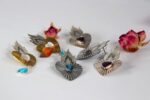 საყურე, ცეცხლოვანი გული - "TM enamel Art"
