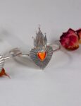 სამაჯური, ცეცხლოვანი გული, სტაფილოსფერი - "TM enamel Art"