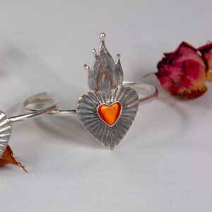 სამაჯური, ცეცხლოვანი გული, სტაფილოსფერი - "TM enamel Art"