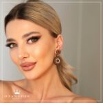 ხის საყურე პატარა მრგვალი ფორმის