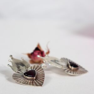საყურე, ცეცხლოვანი გული - "TM enamel Art"