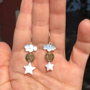 საყურე, მთვარე ვარსკვლავებით - "TM enamel Art"
