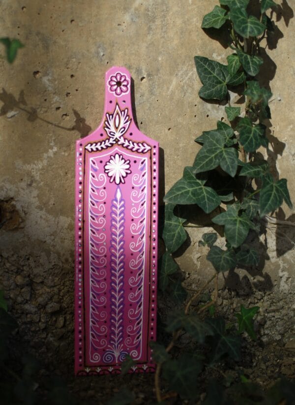 ხის დეკორატიული ვარდისფერი დაფა - "დაბდი"