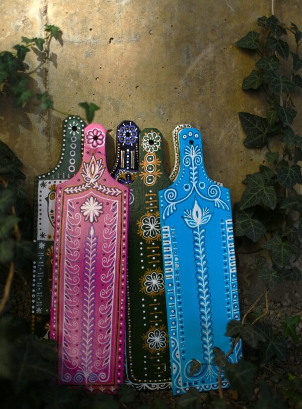 ხის დეკორატიული ცისფერი დაფა - "დაბდი"