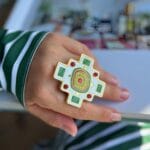 ბეჭედი, ჯვარი სერდოლიკის ქვებით - "Lessismore"