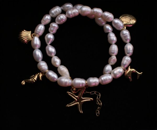 მდინარის მარგალიტის ყელსაბამი - "W • Double You"