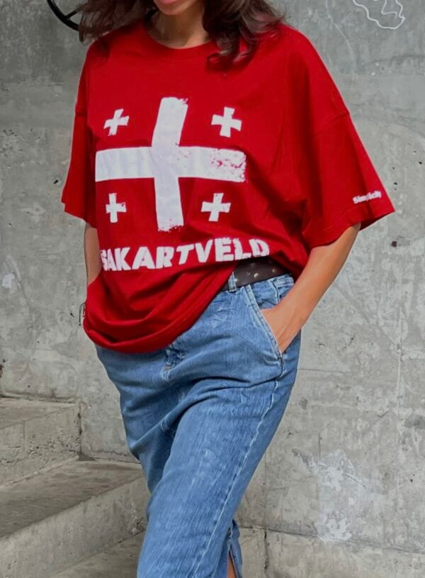 მაისური "საქართველო", წითელი - "SIMPLICITY • სიმფლისითი"