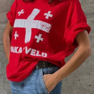 მაისური "საქართველო", წითელი - "SIMPLICITY • სიმფლისითი"