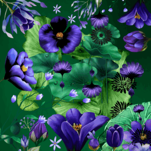 შარფი იისფერი ყვავილებით - "Seven • სევენი"