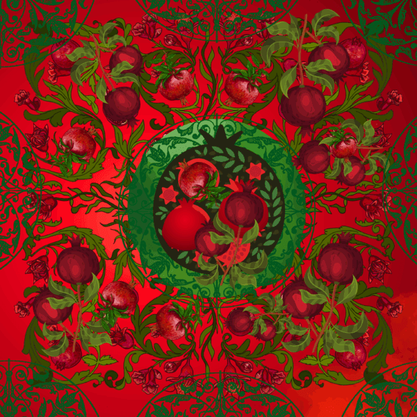 შარფი ბროწეულებით - "Seven • სევენი"