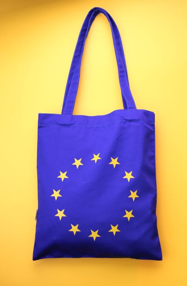 ნაჭრის ჩანთა ევროკავშირის პრინტით - "ბიბლუსი"