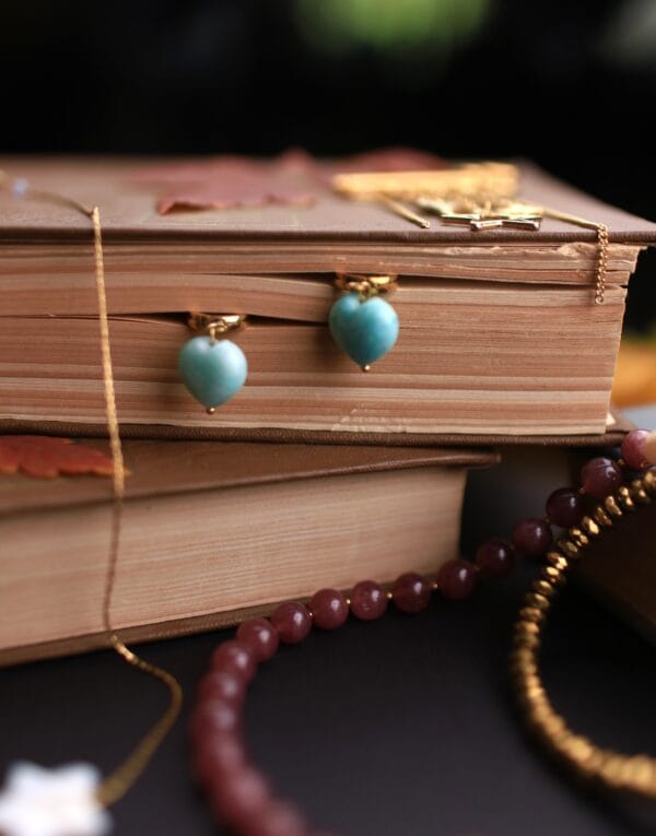 საყურე ამაზონიტით - "ბისერნათი"