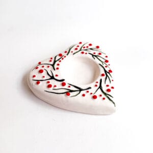 გულის ფორმის სასანთლე - "Fey Ceramic Studio • ფეი კერამიკ სტუდიო"