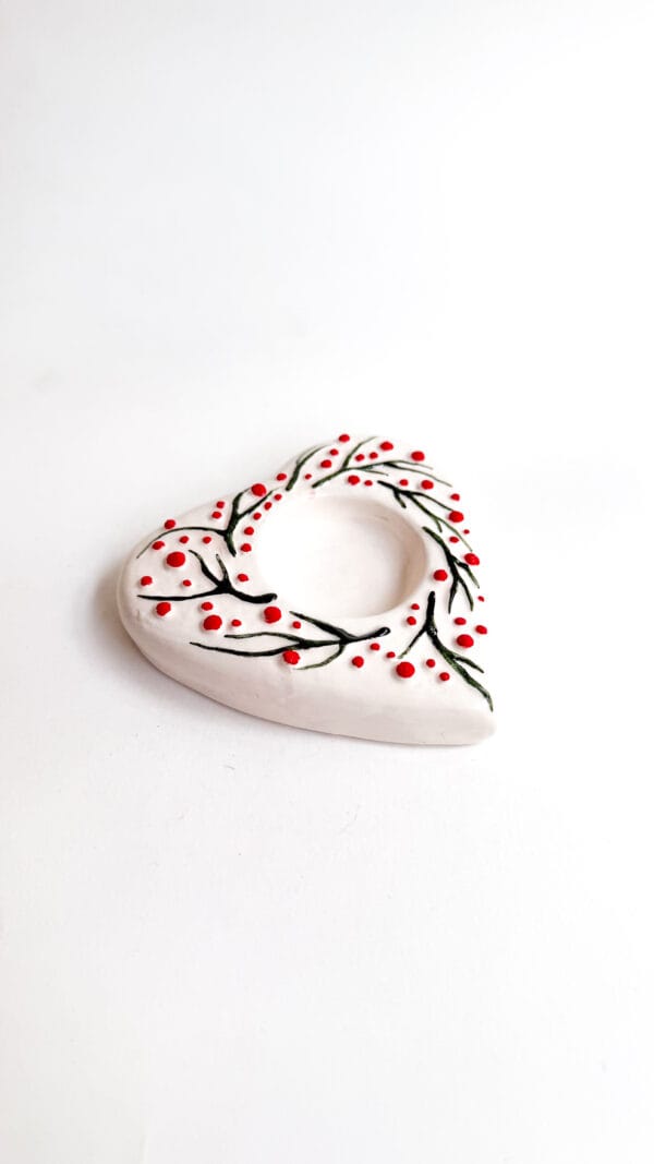 გულის ფორმის სასანთლე - "Fey Ceramic Studio • ფეი კერამიკ სტუდიო"