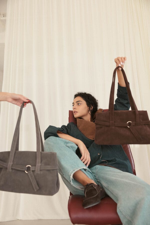 ჩანთა, "city bag", რუხი - "Ketevanne's • ქეთევანეს"