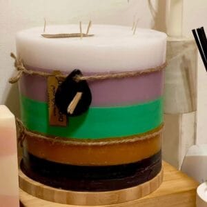 დეკორატიული სანთელი, მრგვალი - "DEBI STUDIO • დები სტუდიო"