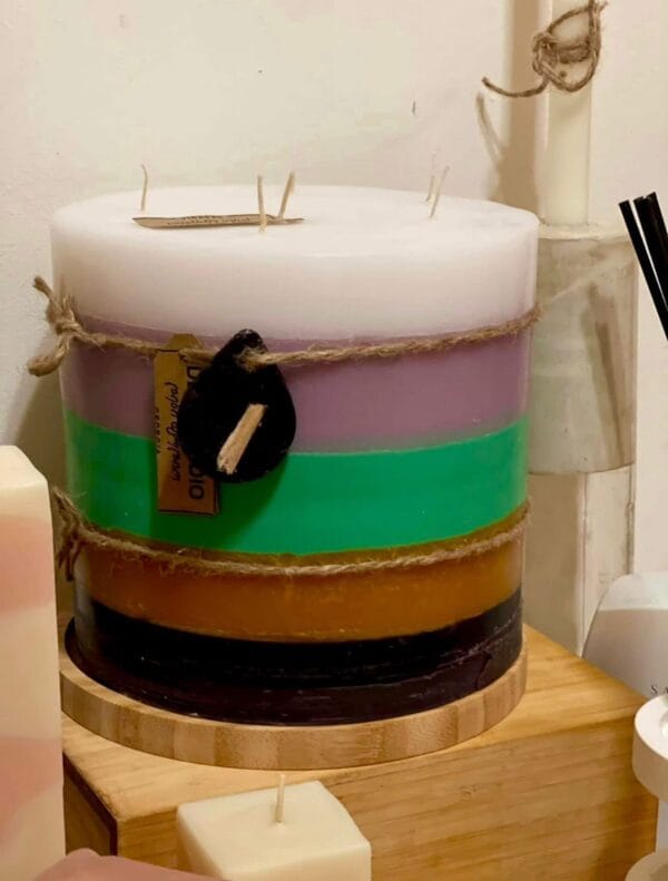 დეკორატიული სანთელი, მრგვალი - "DEBI STUDIO • დები სტუდიო"