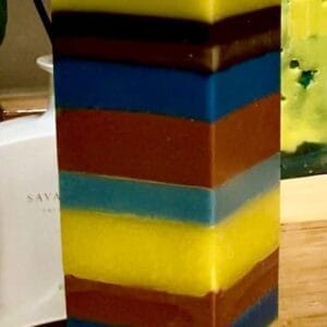 დეკორატიული სანთელი, ზოლიანი - "DEBI STUDIO • დები სტუდიო"