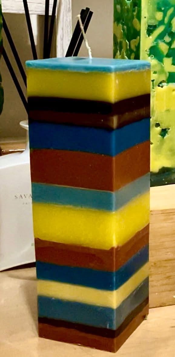 დეკორატიული სანთელი, ზოლიანი - "DEBI STUDIO • დები სტუდიო"