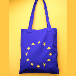 ნაჭრის ჩანთა ევროკავშირის პრინტით - "ბიბლუსი"