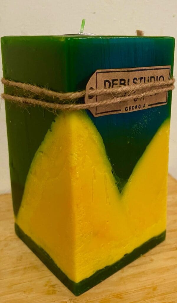 დეკორატიული სანთელი, ყვითელი - "DEBI STUDIO • დები სტუდიო"