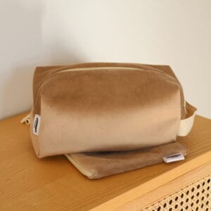 კოსმეტიკის ჩანთების ნაკრები, კრემისფერი - "Ketevanne's • ქეთევანეს"