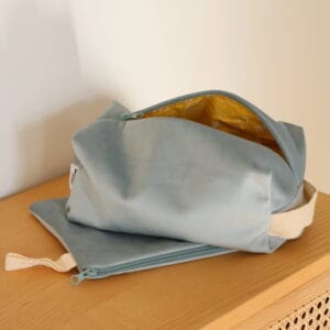 კოსმეტიკის ჩანთების ნაკრები, ცისფერი - "Ketevanne's • ქეთევანეს"