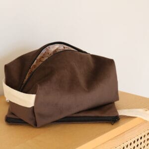 კოსმეტიკის ჩანთების ნაკრები, ყავისფერი - "Ketevanne's • ქეთევანეს"