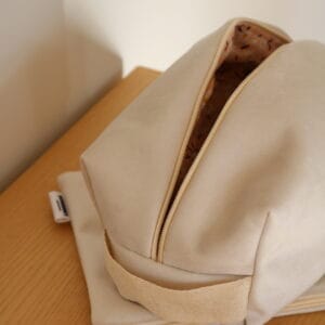 კოსმეტიკის ჩანთების ნაკრები, ღია კრემისფერი - "Ketevanne's • ქეთევანეს"