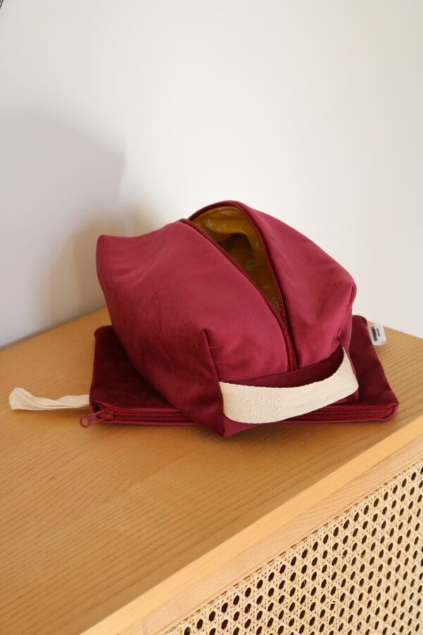 კოსმეტიკის ჩანთების ნაკრები, შინდისფერი - "Ketevanne's • ქეთევანეს"