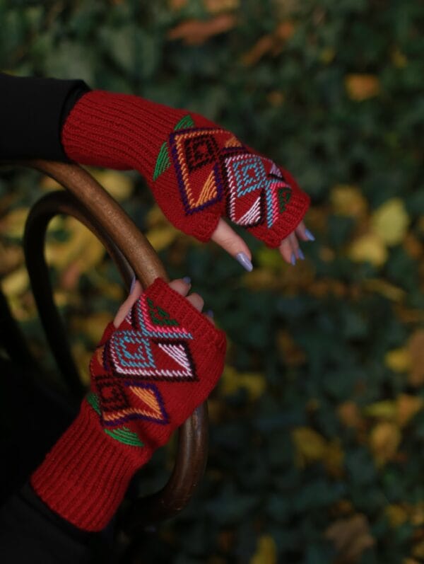 ხელთათმანი, წითელი - "მზევინარი • Mzevinari"