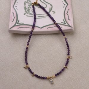 ყელსაბამი, იასამნისფერი - "Marblue • მარბლუ"