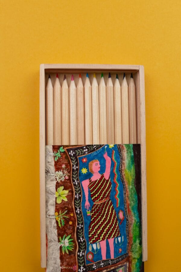 ფანქრები ხის ყუთით - “მზე და მთვარე • Mze da Mtvare”