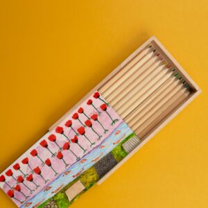 ფანქრები ხის ყუთით - “მზე და მთვარე • Mze da Mtvare”