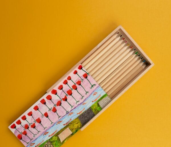 ფანქრები ხის ყუთით - “მზე და მთვარე • Mze da Mtvare”