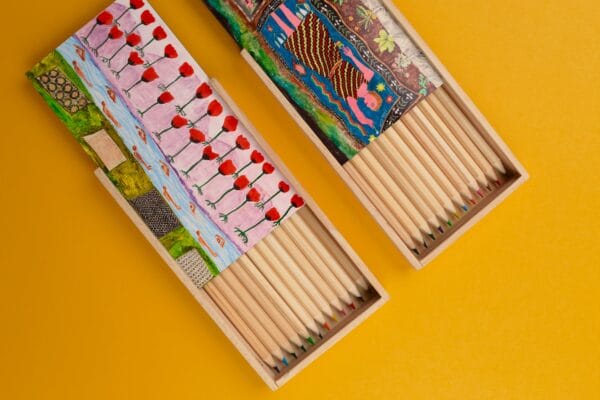 ფანქრები ხის ყუთით - “მზე და მთვარე • Mze da Mtvare”