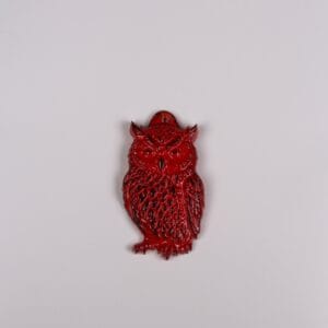 ნაძვის ხის სათამაშო, ბუ, წითელი - "Fey Ceramic Studio • ფეი კერამიკ სტუდიო"