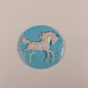 ნაძვის ხის სათამაშო, ცისფერი ცხენი - "Fey Ceramic Studio • ფეი კერამიკ სტუდიო"