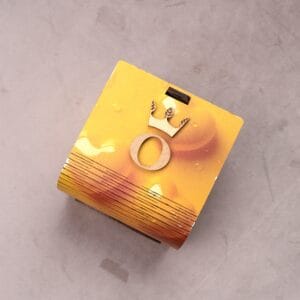 ხის მოხატული ყუთი, ყვითელი - "Otanadze Design • ოთანაძე დიზაინი"