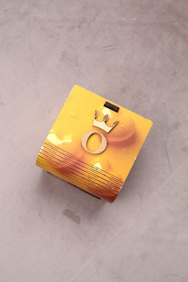 ხის მოხატული ყუთი, ყვითელი - "Otanadze Design • ოთანაძე დიზაინი"