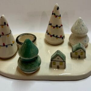 კერამიკის სასანთელე ნაძვებით - "ბაბალე • Babale"