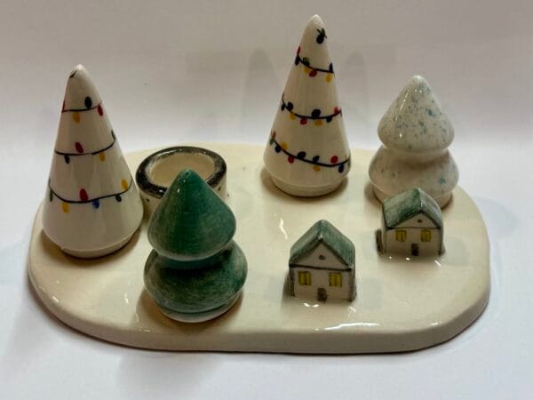 კერამიკის სასანთელე ნაძვებით - "ბაბალე • Babale"