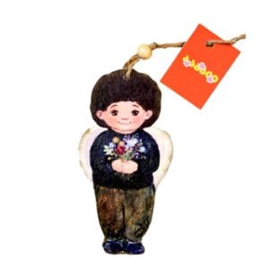 ნაძვის ხის სათამაშო, "ანგელოზი ბიჭი ყვავილებით" - "ბაბალე • Babale"