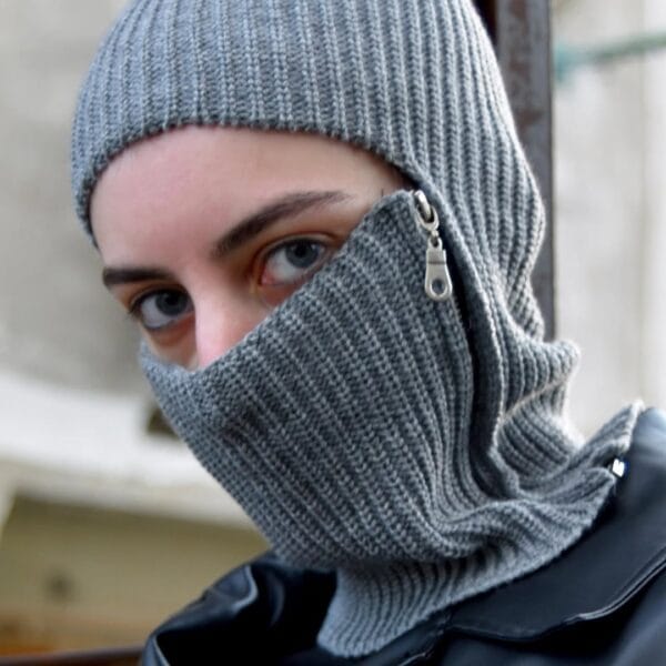 შლემი/ბალაკლავა, ნაცრისფერი - "ანაბეჭდი • anabechdi"