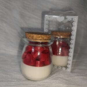 წითელი გულები ქილაში - "Soul Flame • ხელნაკეთი არომატული სანთლები"